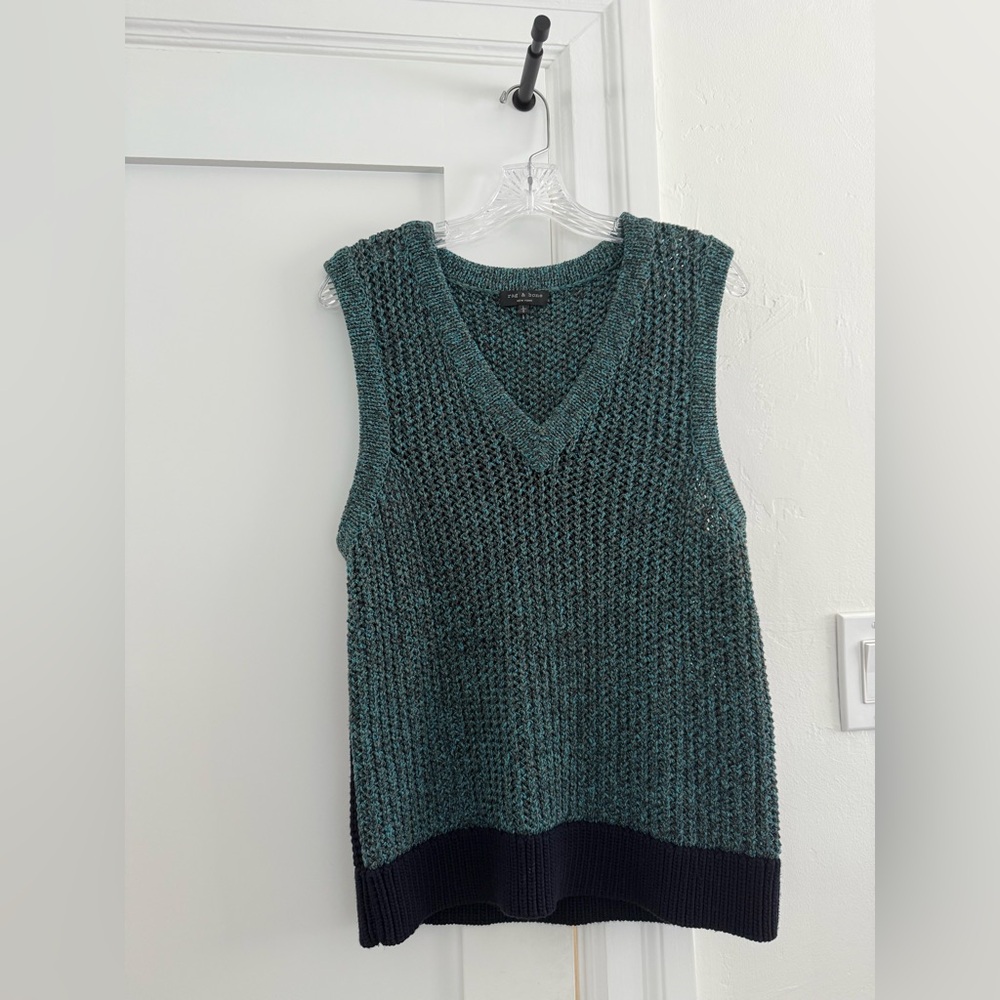 Rag & Bone colorblock multicolor Carmen v neck knit sweater vest